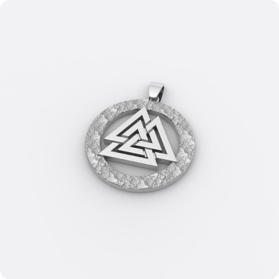  Валькнут в круге из серебра