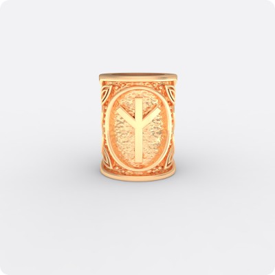 Шарм с руной Альгиз из золота