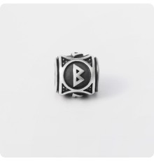 Шарм-бусина с руной Беркана из серебра