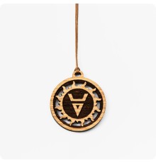 Оберег Символ Велеса (Волоса) в Солнечном круге из Дуба