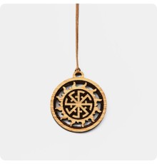 Оберег Свитовит в Солнечном круге из Дуба