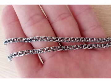 Серебряная цепь Бисмарк (Кардинал) - (4мм)