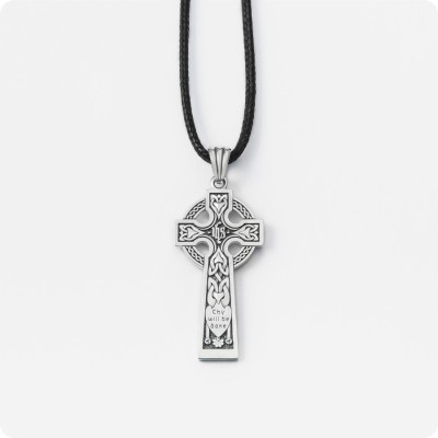 Кельтский крест из серебра (ks-216)