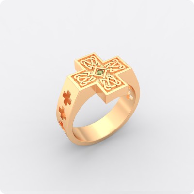 Кольцо с Кельтским крестом из золота