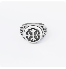 Защитное кольцо - перстень с четырьмя рунами Альгиз