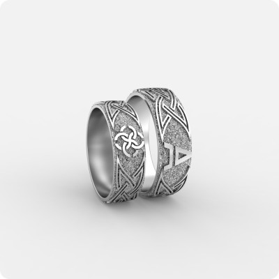 Кольцо со Свадебником и символом Велеса (Волоса)
