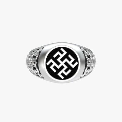 Кольцо Одолень трава из серебра