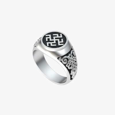 Кольцо Одолень трава из серебра