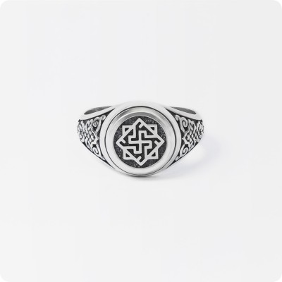 Кольцо с оберегом Валькирия из серебра