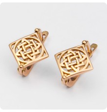 Серьги с оберегом Звезда Лады-богородицы из золота