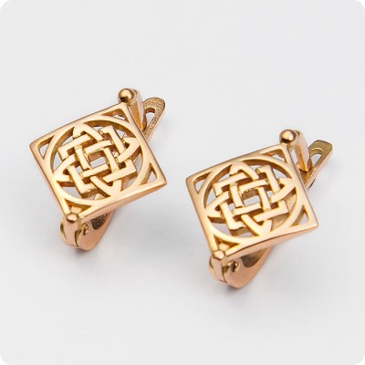 Серьги с оберегом Звезда Лады-богородицы из золота