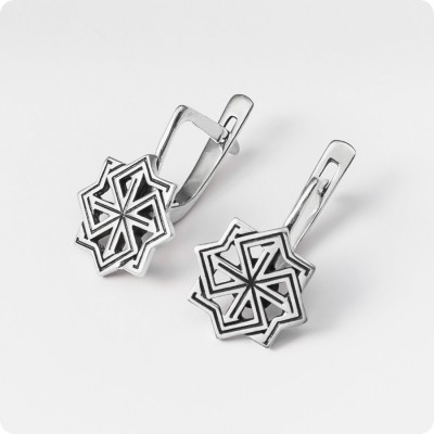 Серьги с Оберегом Молвинец из серебра