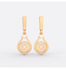 Серьги со славянским оберегом Звезда Лады-богородицы из золота на английском замке