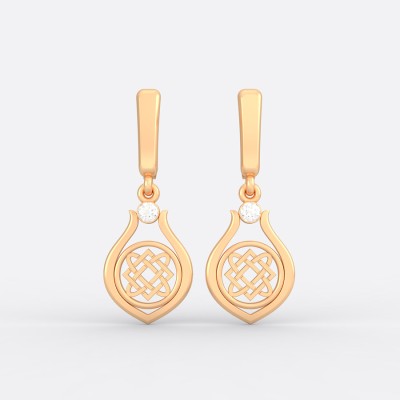 Серьги со славянским оберегом Звезда Лады-богородицы из золота на английском замке