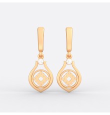 Серьги со славянским оберегом Репейник счастья из золота на английском замке