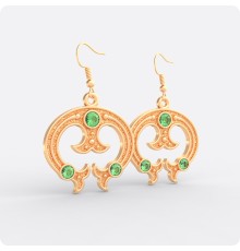 Серьги Лунница из золота (три камня)