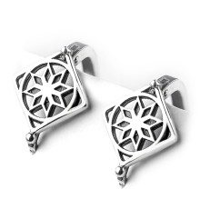 Серьги с Оберегом Алатырь из серебра