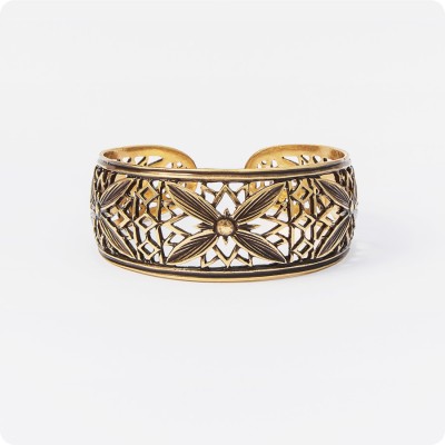 Браслет Цветение (широкий резной)