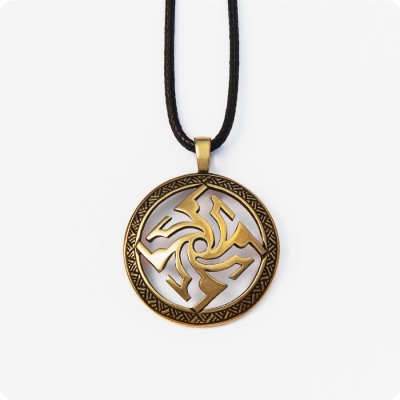 Оберег Гаруда из латуни в круге