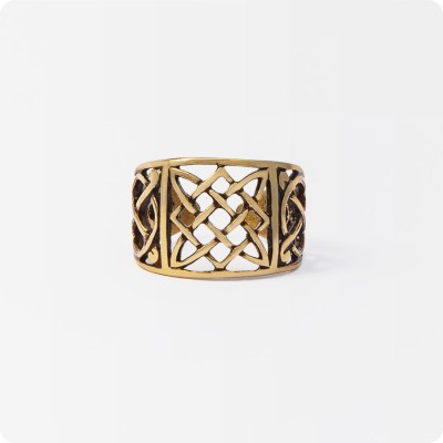 Кольцо Звезда Руси (Квадрат Сварога) из латуни (литое)