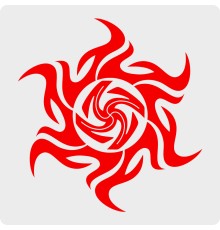 Наклейка с Оберегом Вайга (Символ Тары) в солнце