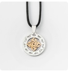 Оберег Гаруда из серебра с золотом в Солнечном Круге