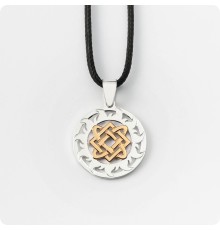 Оберег звезда Лады-богородицы из серебра с золотом в Солнечном Круге