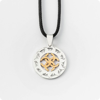 Оберег Свадебник из серебра с золотом в Солнечном Круге