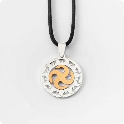 Оберег Сваор из серебра с золотом в Солнечном Круге