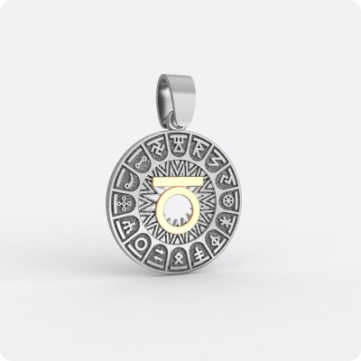 Сварожий круг с чертогом Медведя (серебро с золотом)