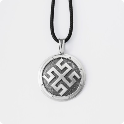 Оберег Боговник из серебра в Два уровня 