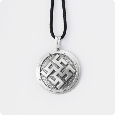 Оберег Цветок Папоротника из серебра в Два уровня