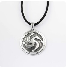 Оберег Символ Рода из серебра в Два уровня