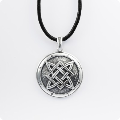 Оберег Звезда Руси (Квадрат Сварога) из серебра в Два уровня