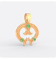 Оберег Лунница из золота (три камня)