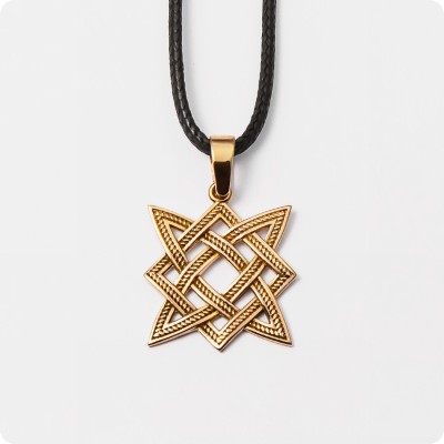 Оберег Звезда Руси (Квадрат Сварога) из золота