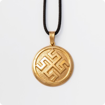 Оберег Боговник из золота в Два уровня