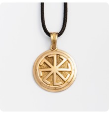 Оберег Колядник из золота в Два уровня