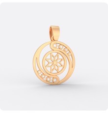 Оберег Алатырь из золота с камнями