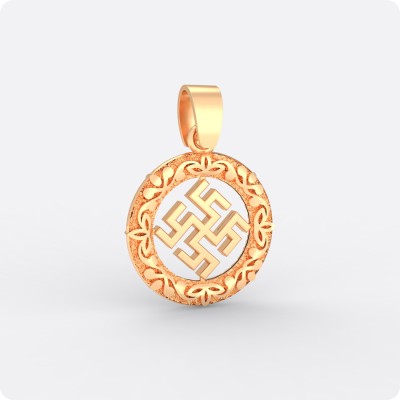 Оберег Цветок Папоротника из золота в круге (малый)