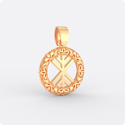 Оберег Древо Жизни из золота в круге (малый)