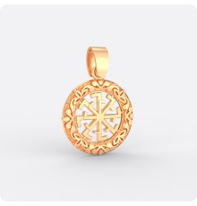 Оберег Светоч из золота в круге (малый)