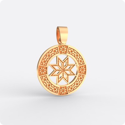 Оберег Алатырь из золота с узором