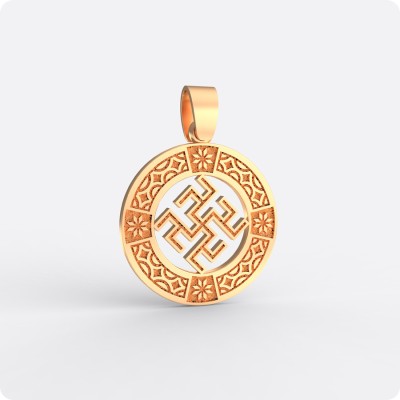 Оберег Одолень трава из золота с узором