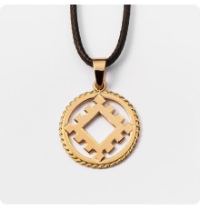 Оберег Репейник Счастья из золота в круге