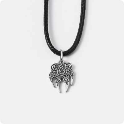 Волчья лапа - печать Велеса (Волоса) из серебра (малый)