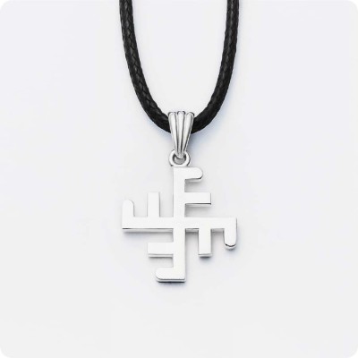 Оберег Солнечный Крест из серебра (малый)