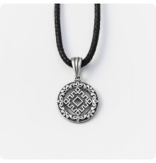 Оберег Репейник счастья из серебра в круге (малый)