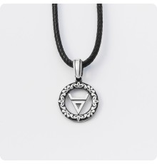 Оберег Символ Велеса (Волоса) из серебра в круге (малый)