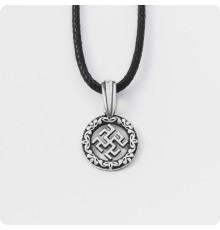 Оберег Одолень трава из серебра в круге (малый)